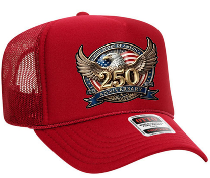 America 250 Eagle Patriotic Adult OTTO Foam Trucker Hat Cap Truck You Hat Co.