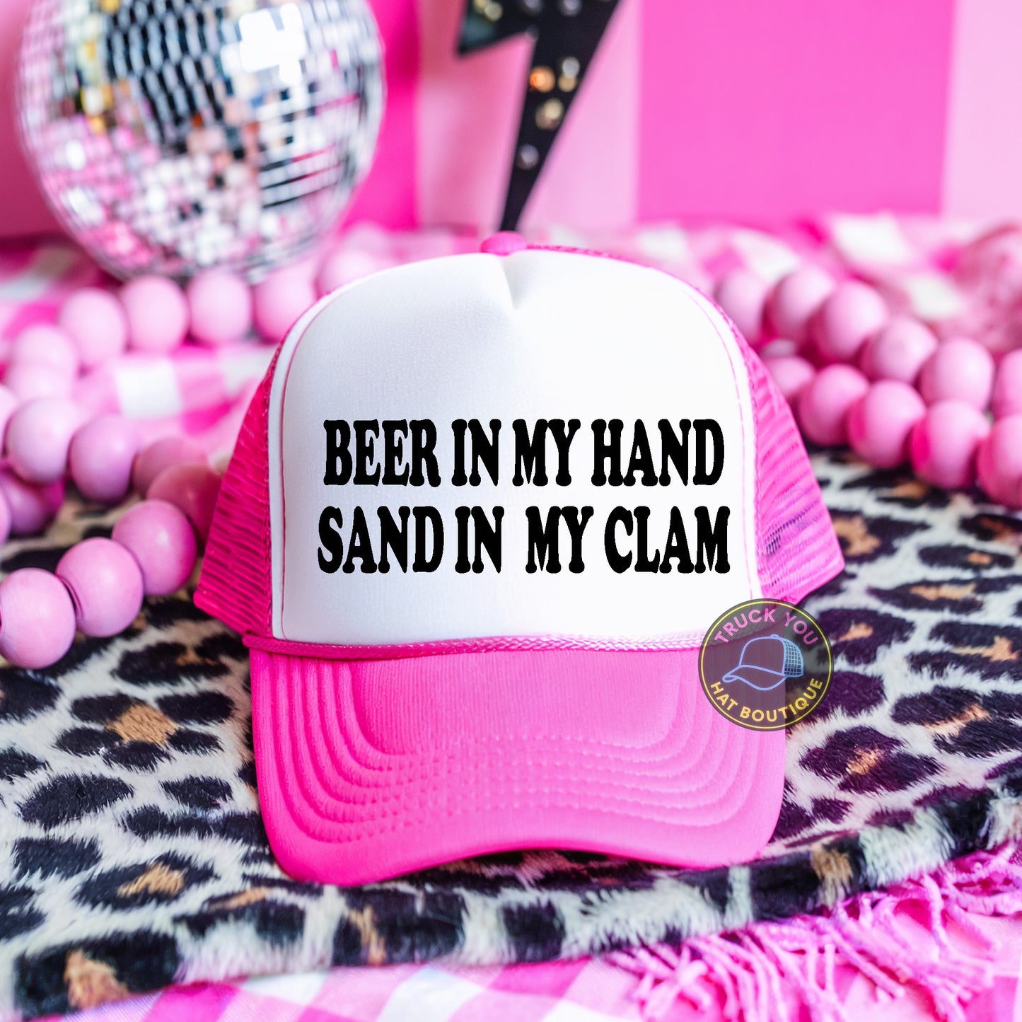 Beer in My Hand Sand in My Clam Adult Otto Foam Trucker Hat