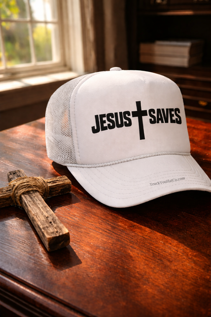 Jesus Saves Adult OTTO Foam Trucker Hat Truck You Hat Co.
