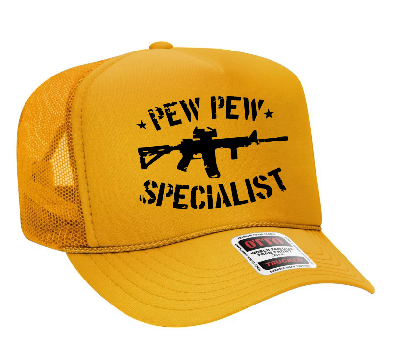 Pew Pew Specialist Adult Otto Foam Trucker Hat Truck You Hat Co.