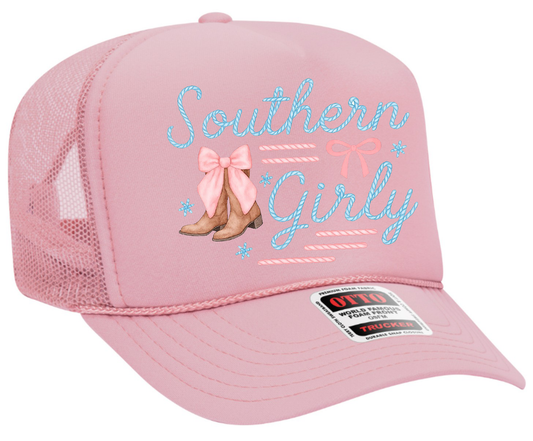 Southern Girlie Rope Design Adult Otto Foam Trucker Hat Truck You Hat Co.