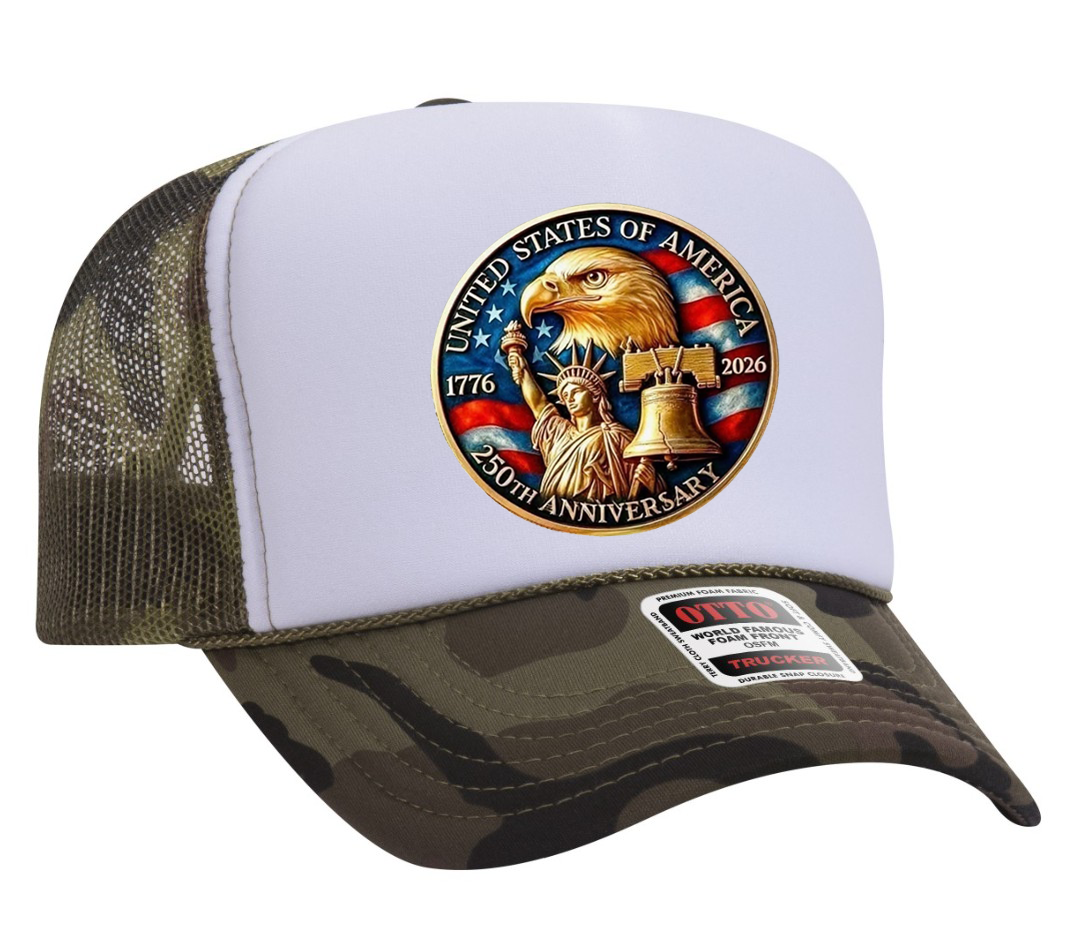 United States of America 250th Anniversary Patriotic Adult OTTO Foam Trucker Hat Truck You Hat Co.
