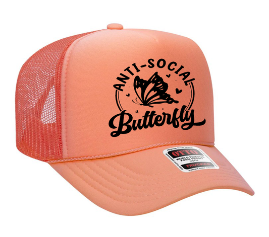 Anti- Social Butterfly Adult OTTO Foam Trucker Hat Truck You Hat Co.
