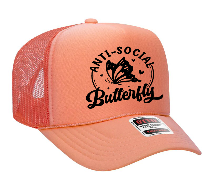 Anti- Social Butterfly Adult OTTO Foam Trucker Hat Truck You Hat Co.