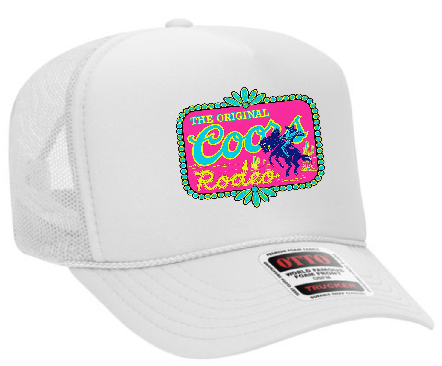 Neon Beer Rodeo Adult Otto Foam Trucker Hat Truck You Hat Co.