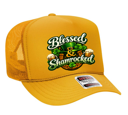 Blessed and Shamrocked Adult OTTO Foam Trucker Hat Truck You Hat Co.
