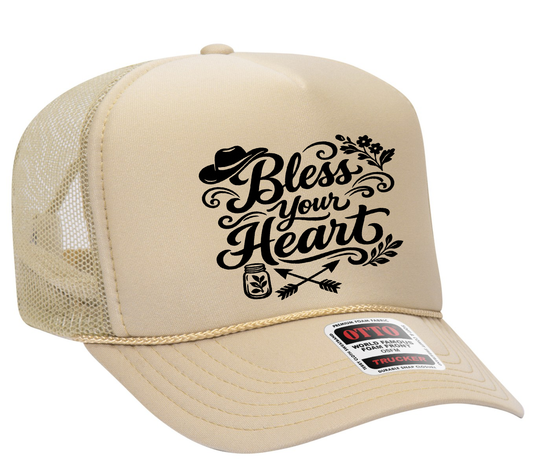 Bless Your Heart Adult OTTO Foam Trucker Hat Truck You Hat Co.
