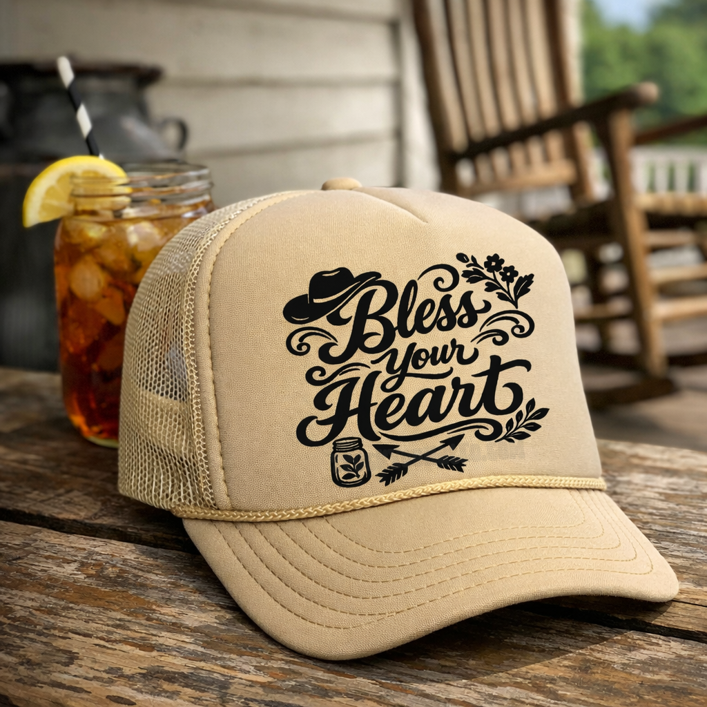 Bless Your Heart Adult OTTO Foam Trucker Hat Truck You Hat Co.