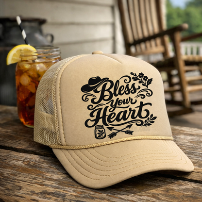 Bless Your Heart Adult OTTO Foam Trucker Hat Truck You Hat Co.