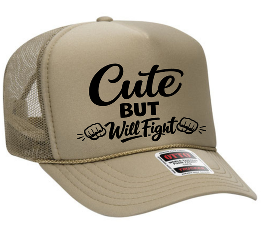 Cute but will Fight Adult OTTO Foam Trucker Hat Truck You Hat Co.