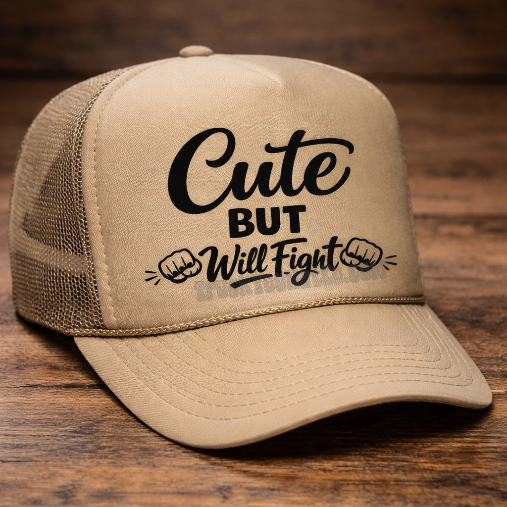 Cute but will Fight Adult OTTO Foam Trucker Hat Truck You Hat Co.