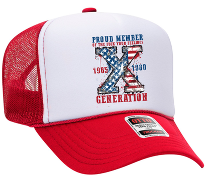 Proud Member of Generation X Adult Otto Foam Trucker Hat Truck You Hat Co.