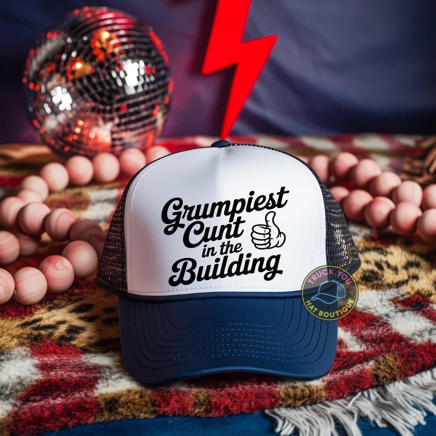 Grumpiest Cunt In the Building Adult Otto Foam Trucker Hat Truck You Hat Co.