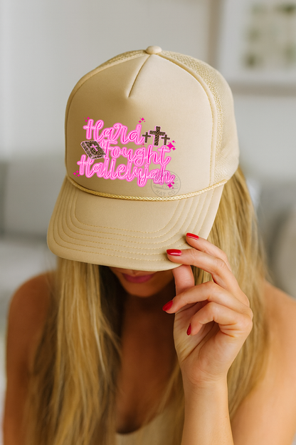 Hard Fought Hallelujah Adult OTTO Foam Trucker Hat Truck You Hat Co.