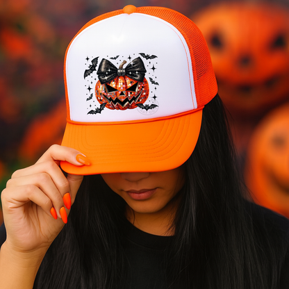 Disco Pumpkin Fall Adult OTTO Foam Trucker Hat Truck You Hat Co.
