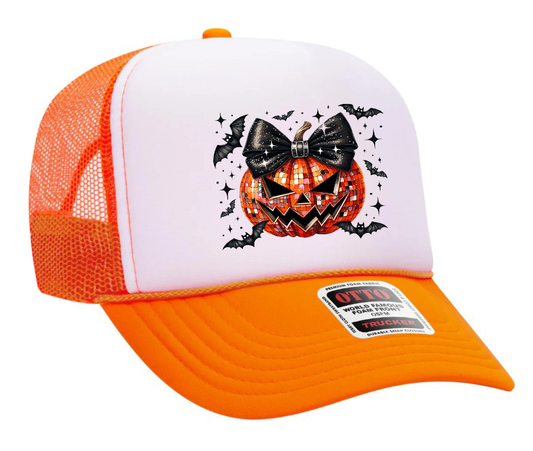 Disco Pumpkin Fall Adult OTTO Foam Trucker Hat Truck You Hat Co.