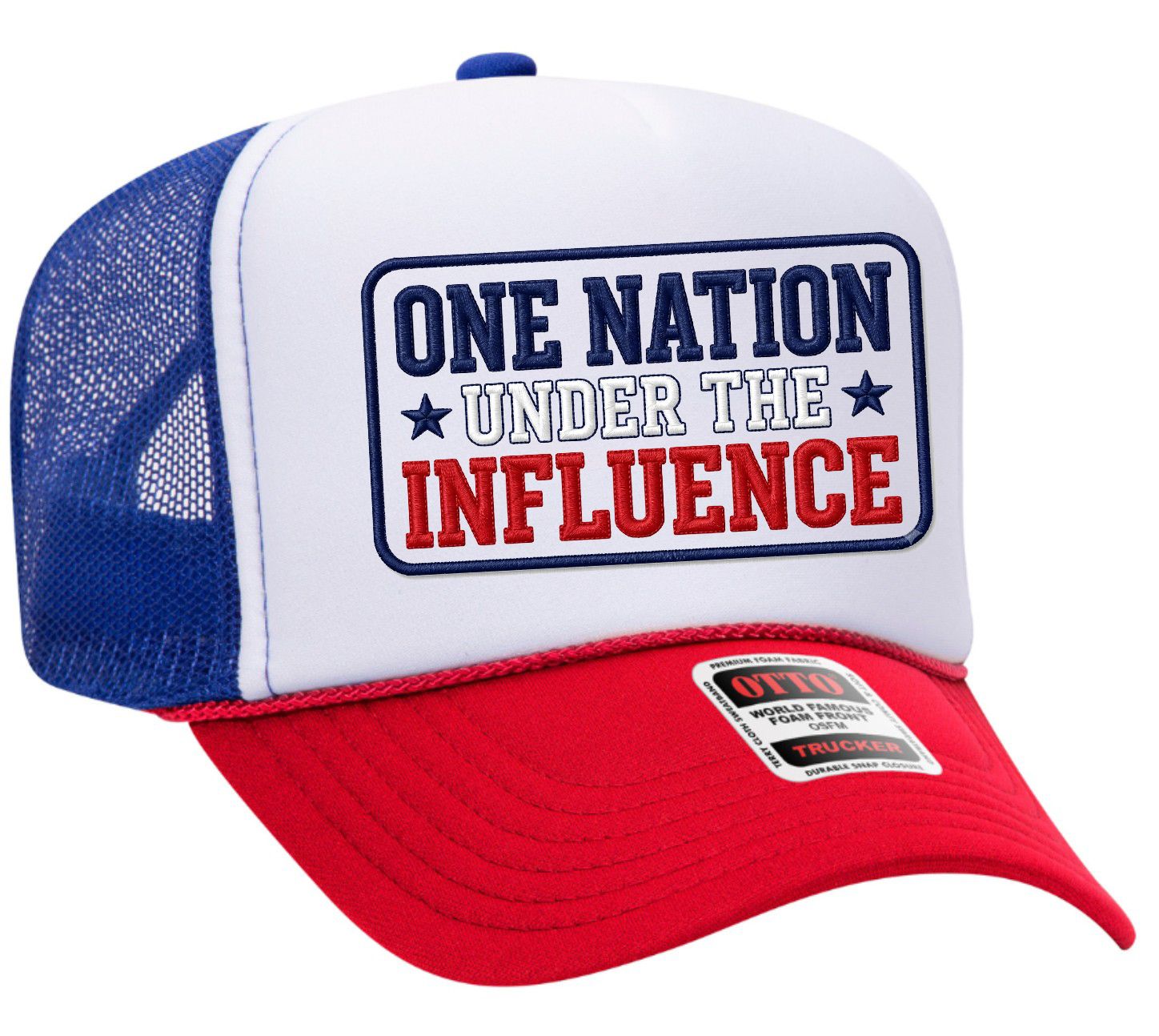 One Nation Under the Influence Patriotic Adult OTTO Foam Trucker Hat Cap Truck You Hat Co.