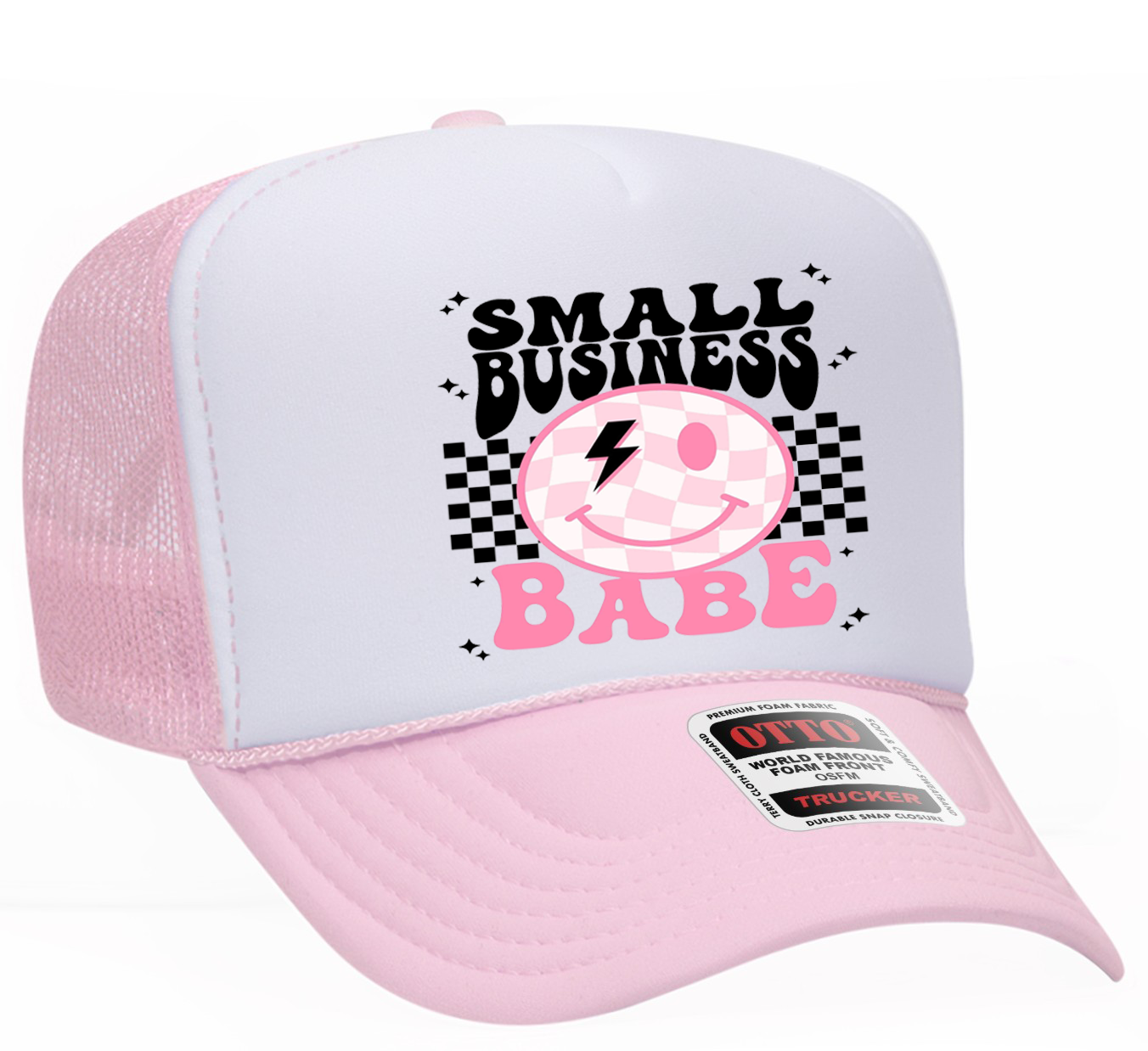 Small Business Babe Smile Adult OTTO Foam Trucker Hat Truck You Hat Co.