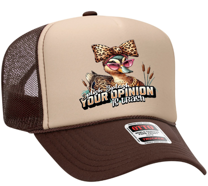 Splish Splash Your Opinion is Trash Adult OTTO Foam Trucker Hat Truck You Hat Co.