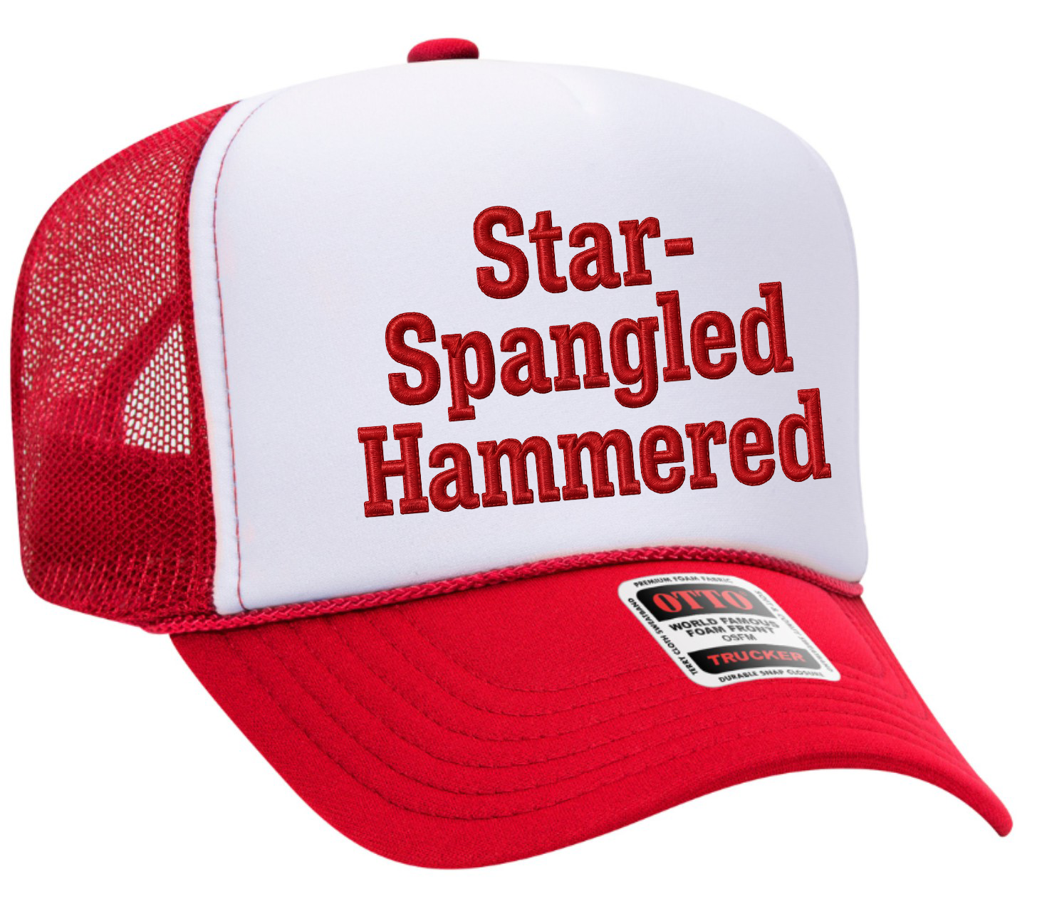 Star Spangled Hammered Patriotic Adult OTTO Foam Trucker Hat Cap Truck You Hat Co.