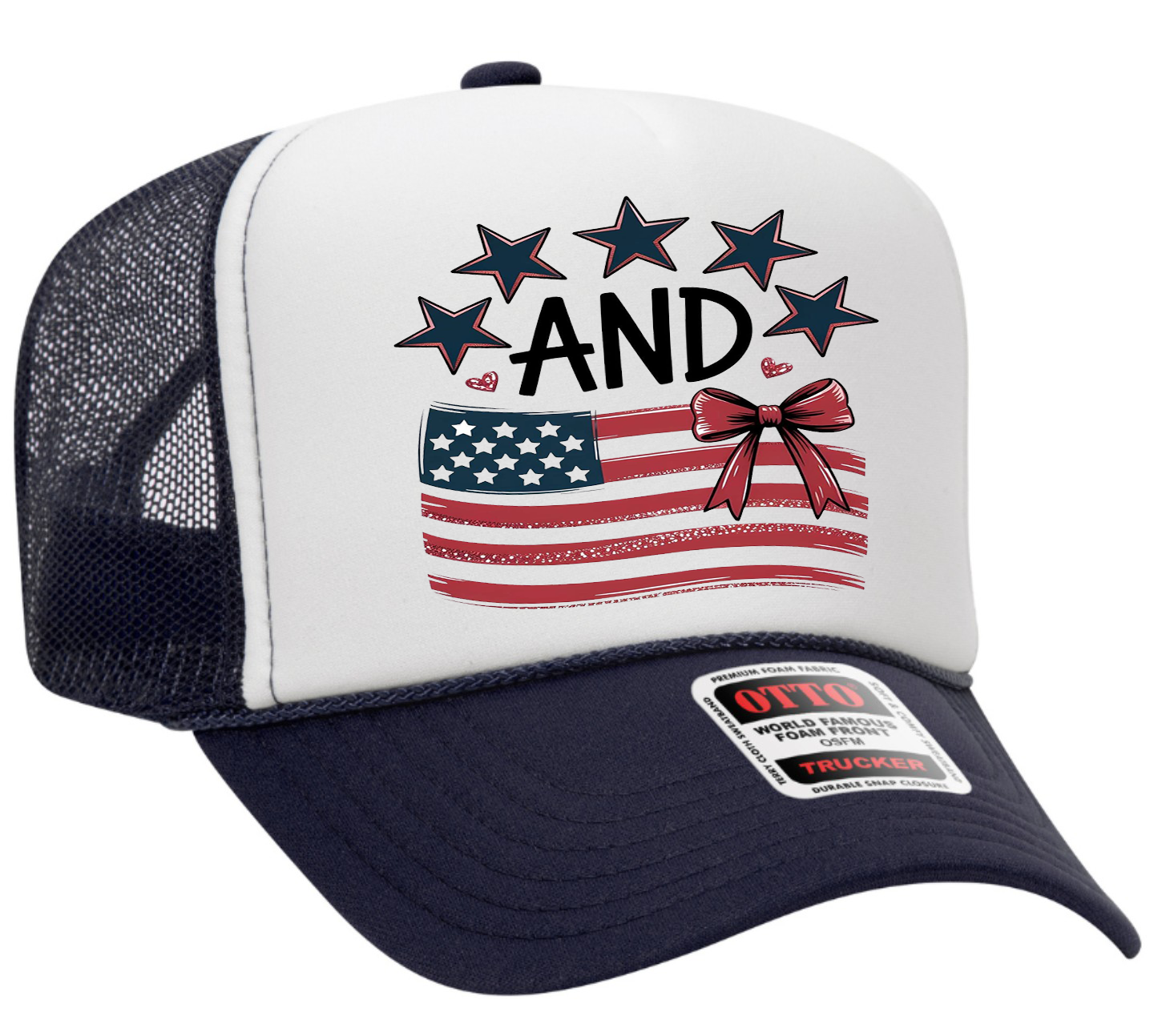 Stars and Stripes Patriotic Adult OTTO Foam Trucker Cap Truck You Hat Co.