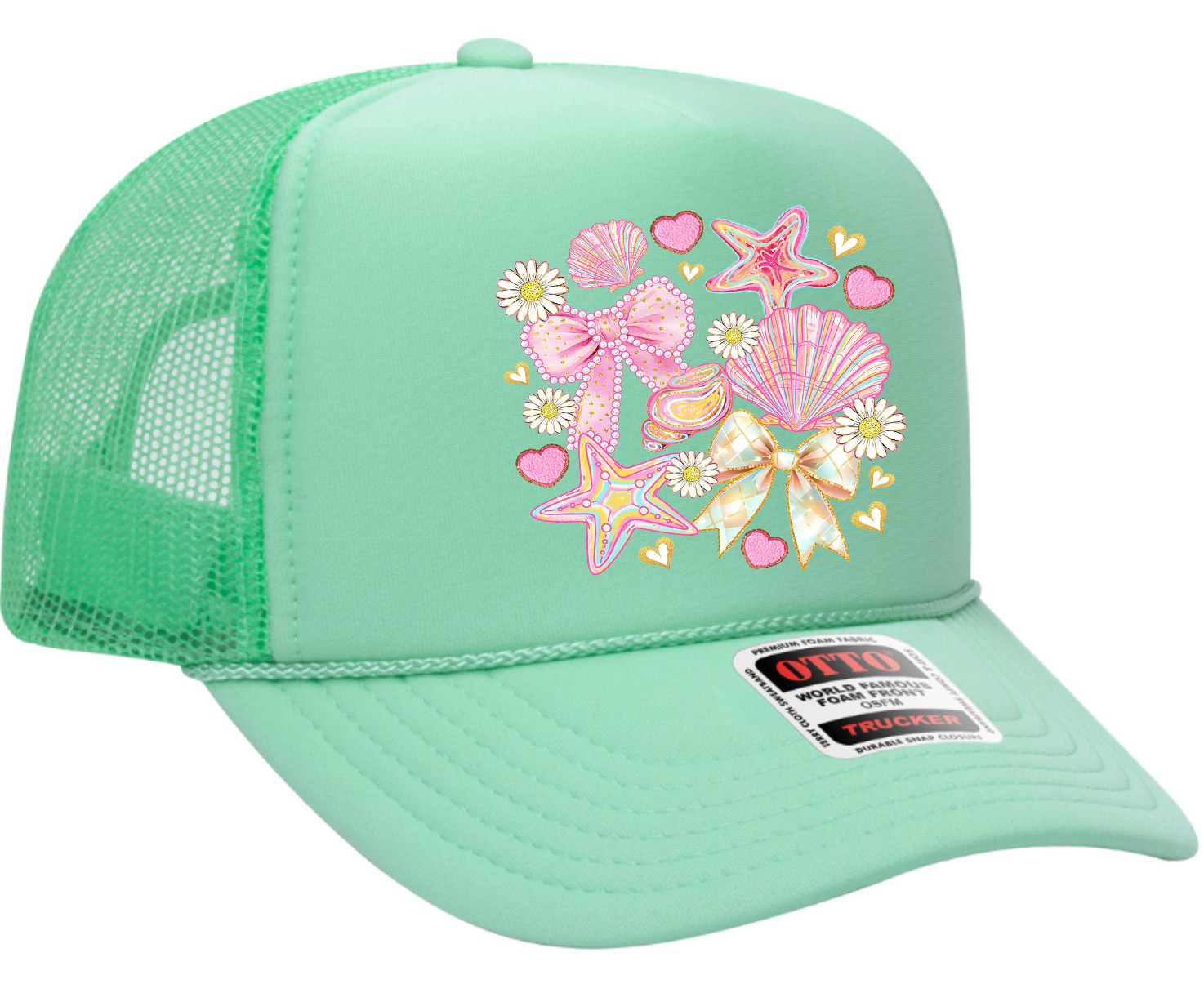 Seashells Adult OTTO Foam Trucker Hat Truck You Hat Co.
