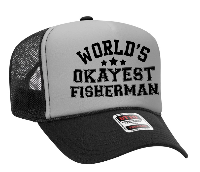 World's Okayest Fisherman Adult Otto Foam Trucker Hat